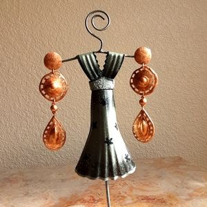 Vintage 90s Copper-Toned Drop Earrings